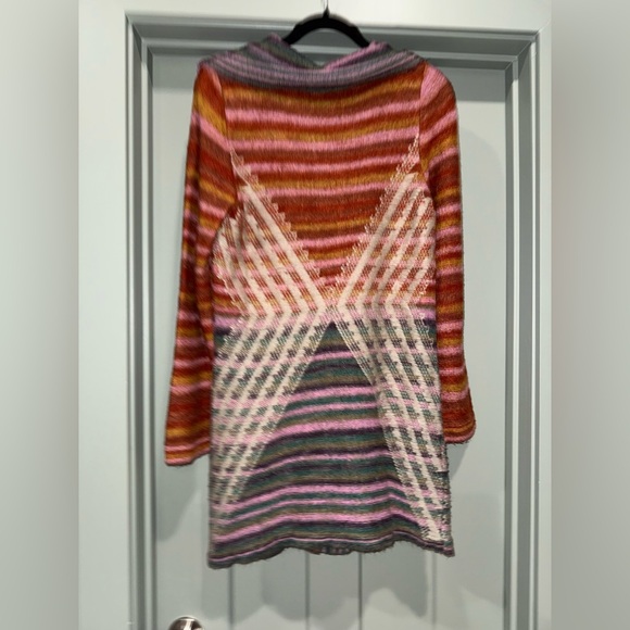 GJB New York Striped Mohair Blend Y2K Retro Boho Sweater- Medium- Made In Turkey - Picture 9 of 16